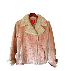 Collection B Women's Pink Suede Jacket Sz L